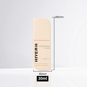 Flacon en verre de forme unique avec fond carré incliné, design innovant, 30 ml, 1 oz, flacon pompe pour sérum, crème <span class=keywords><strong>BB</strong></span>, huile pour soins de la peau - Product Image 6