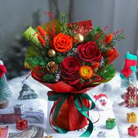Cadeaux de Noël Lovebay, bouquet de fleurs séchées réelles au toucher naturel, fleurs éternelles, roses préservées