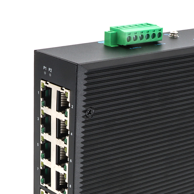 KRONZ DIN-Rail Industrial Network Switch 16-Port Unmanaged 10/100Mbps Ethernet Switches for Rugged Applications
