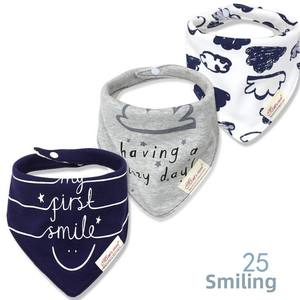Momscare Lot de 3 bavoirs triangulaires en coton biologique double couche Serviettes à salive bandana douces pour les tout-petits Fourniture OEM - Product Image 2