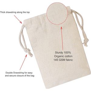 High Quality 100% Organic Cotton Custom Drawstring <b>Bag</b> Canvas Double <b>String</b> Dust <b>Bag</b> With Custom Logo - Product Image 2