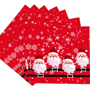 Platos, Vasos y Servilletas de Papel con Diseño de Copos de Nieve y Santa Claus para Navidad, Kit de Artículos Desechables para Fiestas, Biodegradables - Product Image 5