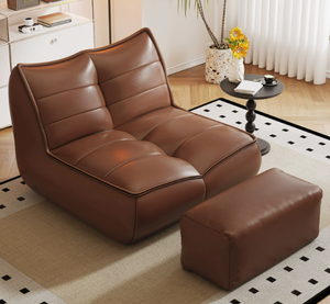 <span class=keywords><strong>Canapé</strong></span> paresseux rétro en PU, fauteuil pouf une place, idéal pour chambre, balcon, salon, détente - Product Image 6