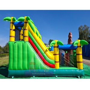 Casa Inflable de PVC de Grado Comercial con Tobogán y Palmera para Niños, Ideal para Parques de Aventuras - Product Image 3
