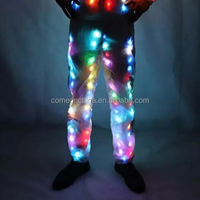 LED ışıklı pantolon dans kostüm Light up pantolon cadılar bayramı Cosplay Light up egzersiz pantolonları festivali giysi parlayan LED pantolon