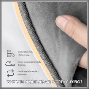 Premium paia di pantofole monouso antiscivolo lavabili a punta chiusa di cristallo pantofole in velluto per uso domestico per gli ospiti - Product Image 2