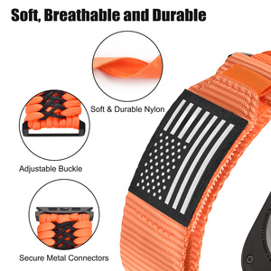 <span class=keywords><strong>Bracelet</strong></span> <span class=keywords><strong>Trail</strong></span> Loop en nylon tressé respirant avec fermoir déployant, motif drapeau américain, pour <span class=keywords><strong>Apple</strong></span> <span class=keywords><strong>Watch</strong></span> 4/5/6/7/8/10 <span class=keywords><strong>Ultra</strong></span> 49mm 40/44 41/45 42/46 - Product Image 2