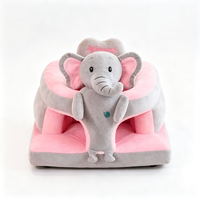 Siège de sol pour enfant en peluche, design extra large et profond, design animalier doux, support dorsal, base antidérapante, rembourrage en coton PP, matériau en polyester