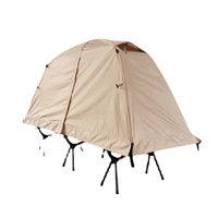 Poteau en aluminium pliable léger personnalisé tente de camping hors sol double couche abri de lit de camp en plein air