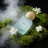 Flacon de parfum en verre bleu Berserk 30ml 50ml 100ml Flacon de parfum vaporisateur carré Flacon de parfum en verre vide avec couvercle