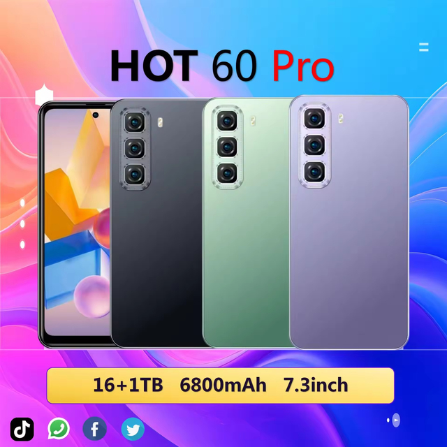 Wholesale 2026 New Hot 60 Pro Smartphones 24gb+512gb Hd Android 15 5g Dual Sim Mobile Phone Supports Global Languages Hot 60 Pro