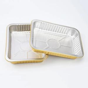 Food <strong>Container</strong> Smooth Wall Rectangle <strong>Big</strong> Size Aluminum Foil with Lid Eco Takeout Aluminum Foil Food Packing Carton Aluminum Box - Product Image 4