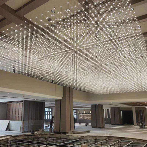 Lámpara Colgante Personalizada No Estándar para Interiores, Lámpara de Techo Tipo Cubo Estrella para Salón de Banquetes, Vestíbulo de <span class=keywords><strong>Hotel</strong></span>, Bodas, Grandes Proyectos - Product Image 6