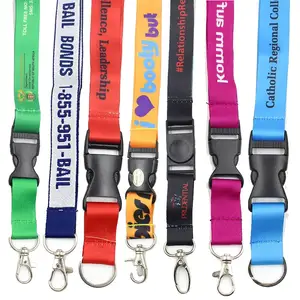 Lanyard Geweven Blanco Gepersonaliseerde Nylon Custom Design Anime Satijn Leuke Promotie Polyester Lanyard Met ID-Kaart Badge Houder