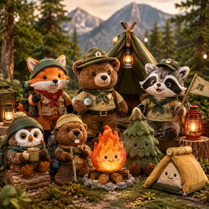 Jouets en peluche écologiques personnalisés de qualité supérieure pour le camping en forêt, pour les marques d'extérieur, vente en gros OEM ODM, faible MOQ, échantillonnage rapide - Product Image 1