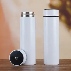 Termos bardak vakum Led sıcaklık göstergesi dijital Tumbler kupası 500ml paslanmaz çelik yalıtımlı termos akıllı su şişesi