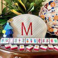 Jeu de tuiles de Mahjong américain coloré, design artistique élégant et thématique, pour loisirs adultes, jeu à domicile, vente au détail et en gros