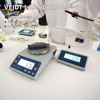 Balance analytique électronique numérique de précision Veidt, capacité 5 kg, plateau en acier inoxydable, précision 0,01 g, plateau carré