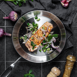 Chất lượng tuyệt vời thép không gỉ không dính Fry Pan trứng kim loại mini Frying Pan - Product Image 4