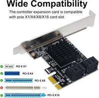 Tarjeta PCIe SATA de 4 Puertos, Adaptador Controlador SATA 3.0 de 6Gbps con 4 Cables y Soporte de Perfil Bajo para PC de Escritorio, Windows, Linux, Mac