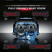 Lentille de projecteur Bi-LED pour voiture avec assistance en virage, élimine les angles morts, lentille en verre à haute transmission 70W, phare automobile