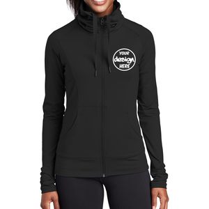 Vestes extensibles à fermeture éclair complète LST852 personnalisées pour femmes de grande taille avec décorations de perles de logo de broderie personnalisée - Product Image 1