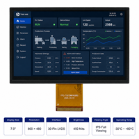 Module LCD TFT IPS 7 pouces 800*480 30 broches LVDS 450 Nits -30~80°C Affichage à température étendue Rétroéclairage LED à bords lumineux 60Hz pour applications industrielles
