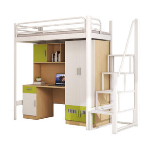 Lit de dortoir <span class=keywords><strong>intégré</strong></span> de haute qualité personnalisable Table d'étude Lit superposé pour enfants avec <span class=keywords><strong>bureau</strong></span> à bord pour appartement ou salon - Product Image 3