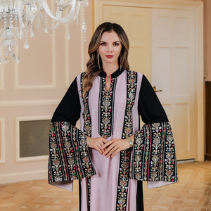 Automne printemps transfrontalier prêt à l'emploi brodé Abaya Robe élégante été robe musulmane du moyen-orient pour les porteurs de <span class=keywords><strong>Hijab</strong></span> faits - Product Image 4