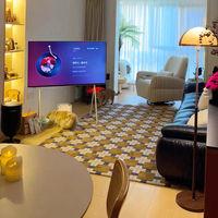 Vente directe d'usine, tapis en acrylique à poils longs, design classique minimaliste géométrique, tissé à la main, pour la décoration de la maison