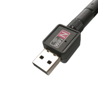 Mini Adaptador USB Inalámbrico Sin Controlador, Receptor Ethernet de 150Mbps, Antena Larga, Tarjeta de Red USB 2.0, Transmisor Inalámbrico de 2.4GHz