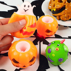 All'ingrosso divertente Halloween zucca spremere giocattoli con <span class=keywords><strong>Pop</strong></span> Out fantasma decompressione Stress sollievo per bambini regali di plastica per ragazzi ragazze - Product Image 4