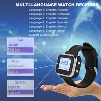 Système d'appel sans fil pour serveurs CTW06 : Récepteur montre-bracelet + Bouton d'appel de table à une touche pour Restaurant, Café, Hôtel