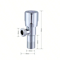 Válvula de ángulo de inodoro de acero inoxidable de doble salida moderna, Conector de interruptor de parada de agua cromado para uso en el baño