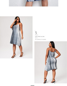 Cộng với kích thước mùa hè giản dị MIDI bên trong trượt váy không tay áo yếm với mực in rửa, lý tưởng như một lớp cơ sở - Product Image 5