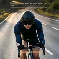 Casque de vélo de route aérodynamique pour triathlon, matériau PC/EPS, universel quatre saisons, unisexe adulte, visière incluse