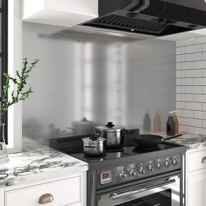 Pegatina de pared cepillada plateada, estufa de cocina, refrigerador, elevador, puerta, renovación, <span class=keywords><strong>papel</strong></span> <span class=keywords><strong>tapiz</strong></span> - Product Image 5