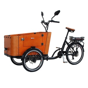 <span class=keywords><strong>Vélo</strong></span> cargo à 3 roues avec <span class=keywords><strong>porte</strong></span> latérale, <span class=keywords><strong>vélo</strong></span> cargo <span class=keywords><strong>électrique</strong></span> noir, utilisation familiale, <span class=keywords><strong>remorque</strong></span> cargo à trois roues avant, cadre en acier - Product Image 1