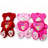 Ours en peluche de Noël avec chapeau et écharpe du Père Noël, jouet animal en peluche non rembourré, poupée ours, décoration de Noël, cadeau de vacances pour enfants