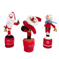 Robot musical chantant et dansant en peluche Père Noël avec rembourrage en coton PP, jouet amusant et mignon pour enfants, cadeau de Noël