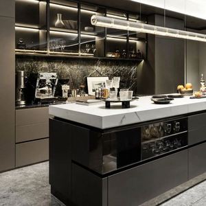 Conception de meubles de cuisine complète, personnalisation de cuisine moderne, armoire à fermeture douce, aluminium, acier inoxydable, cuisine imperméable - Product Image 3