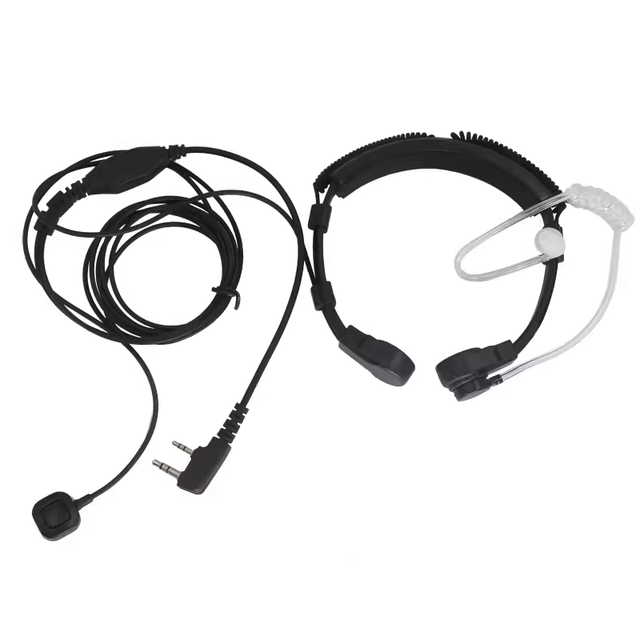2 Pins K Type Tactical Walkie Talkie Earphone Headset with Throat Vibration Mic for Kenwood TYT BAOFENG 888s UV5R LINTON Radios