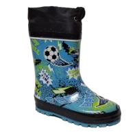 Bottes de pluie en caoutchouc imperméables pour enfants pour garçons Robot Printing Easy-On Toddler/Little Summer Season Gum Boots for Girls