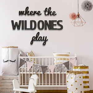 Decoración de habitación infantil de estilo nórdico en stock, pegatinas de pared inspiradoras en inglés de madera, accesorios para fotos, adornos de pared - Product Image 3