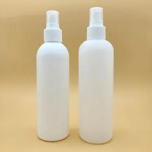 250ml सफेद रंग खाली प्लास्टिक टोनर स्प्रेयर बोतल तरल के लिए 8oz एचडीपीई धुंध स्प्रे बोतल