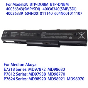 Qualidade BTP-DOBM bateria do portátil para <span class=keywords><strong>Medion</strong></span> <span class=keywords><strong>Akoya</strong></span> E7218 série MD97872 MD98680 série <span class=keywords><strong>P7812</strong></span> MD97938 MD98770 14.4V 75WH - Product Image 2