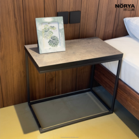 Table d'appoint moderne NORYA avec plateau en pierre, table d'appoint pour salon, chambre et mobilier de salon