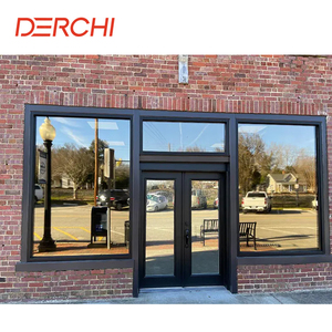 DERCHI Moderne Dubbele Buitendeur van Glas en Aluminium voor Commerciële Gebruik - Product Image 2