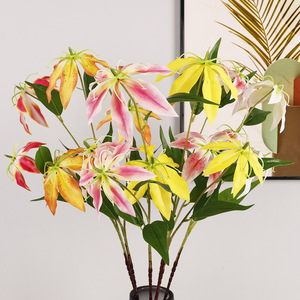 Flores de Lirio Artificiales de Seda, Alta Simulación, Decoración para Bodas y Hogar - Product Image 1