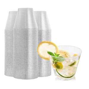 Ensemble de 100 gobelets en plastique jetables de 9 oz avec paillettes dorées et argentées pour cocktails, vin, desserts - Product Image 4